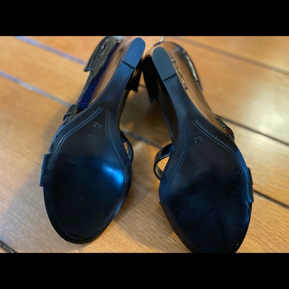 Brand New Kelsi Dagger Black Wedge Sandal 8.5 - Picture 5 of 9
